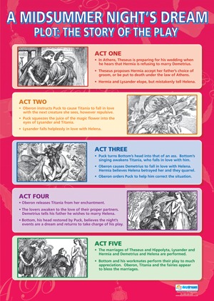 English Literature school Poster- Midsummer Nights Dream Plot
