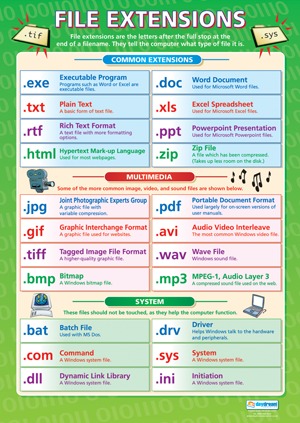 ICT Schools Posters -File Extensions