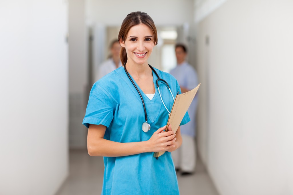 nurse with cardiology stethoscopes