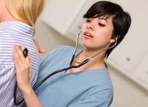 nurse using American Diagnostics Corporation Stethoscopes