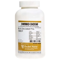 Demo Dose® Tablet White Medium Round Scored- 1000 Pills/Jar