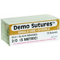 Demo Suture 2/0 Silk 1/2 Circle Curved Cutting - 19 mm