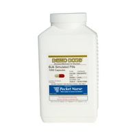 Demo Dose Capsule Red/White Medium Oval- 1000 Pills/Jar