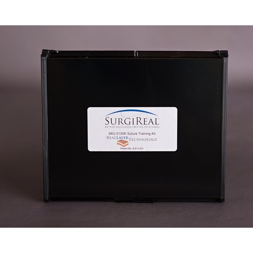 Suture Training Kit with 3-Layer RealLayer Simulated Tissue Pad - Dark Skin