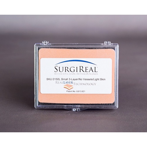 3-Layer RealLayer Simulated Tissue Pad w/o Vessels (8.0 x 11.0 cm) - Light Skin