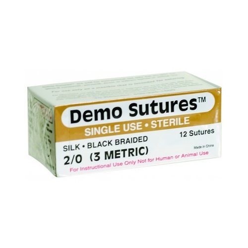 Demo Suture 2/0 Silk 1/2 Circle Curved Cutting - 19 mm