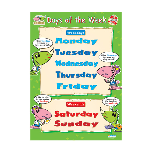 Early Learning School Poster- Days of the Week