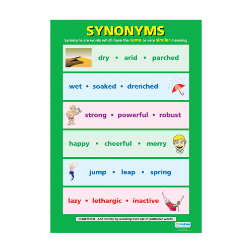 English School Poster- Synonyms