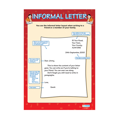 English School Poster Informal Letter