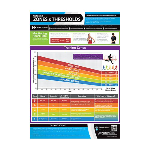   Gym and Fitness Chart - Training Zones And Threshold (L) 