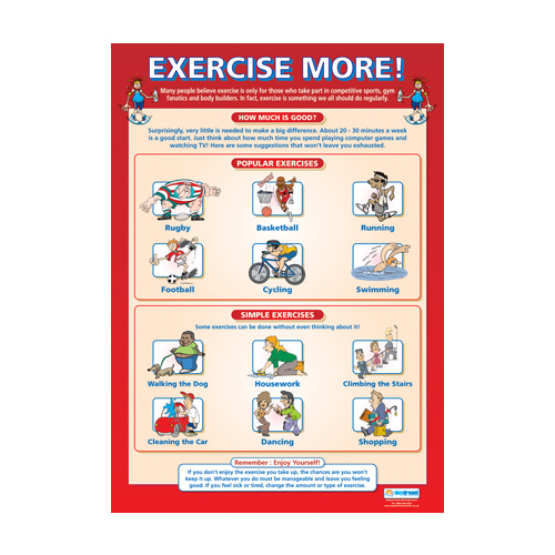 Personal, Social and Health Schools Posters - Exercise More