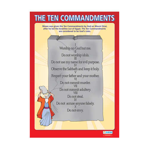 Religion School Poster-  The Ten Commandments
