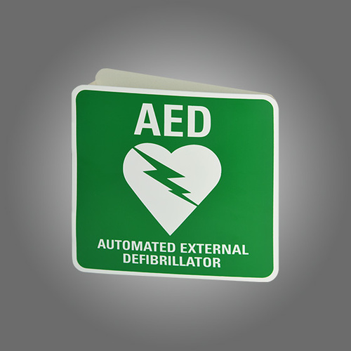 Wall Mount AED Angled Sign