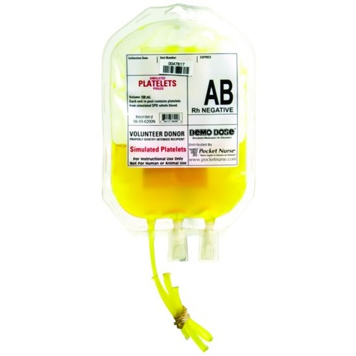 Demo Dose Simulated Platelets AB Rh Negative