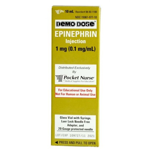Demo Dose EPINEPHrin Adrenaln 10ml syringe
