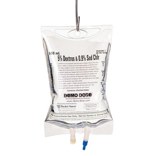 Demo Dose 5% Dextrose and 0.9% Sodim Chlorid IV Fluid 500mL