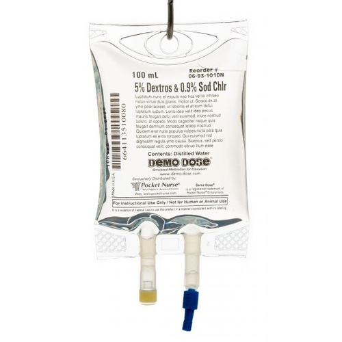 Demo Dose 5% Dextros and 0.9% Sodim Chlorid IV Fluid 100mL