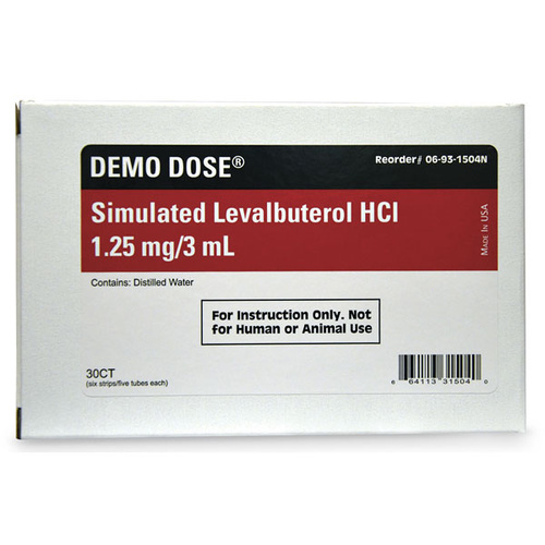 Demo Dose Simulated Inhalation Medication - Levalbuterol HCL â€” 1.25 mg/3 ml